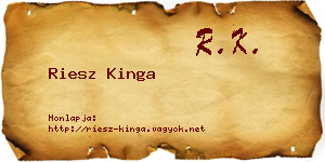 Riesz Kinga névjegykártya